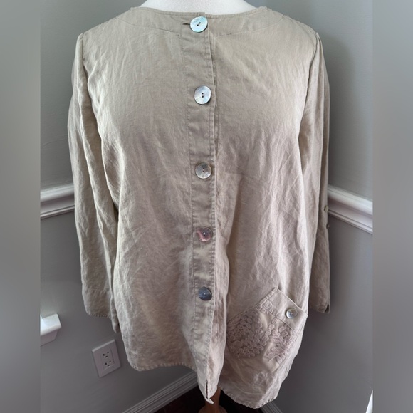 John Mark asymmetric Top 100% linen - Picture 1 of 10